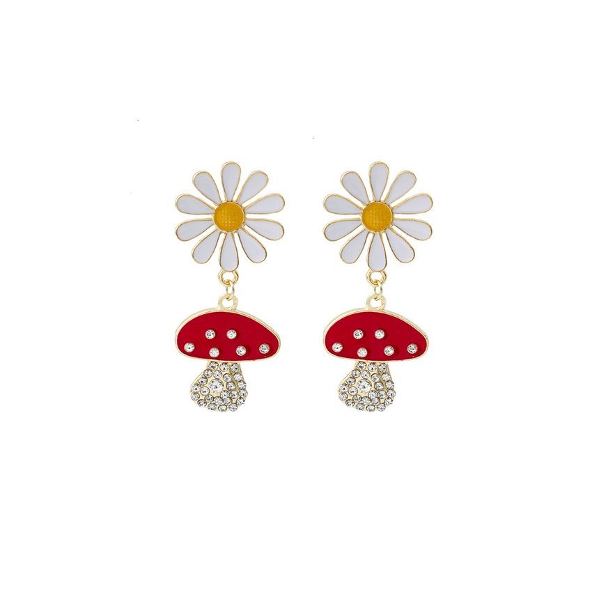 Mushroom Rhinestone Drop Earring SpreePicky