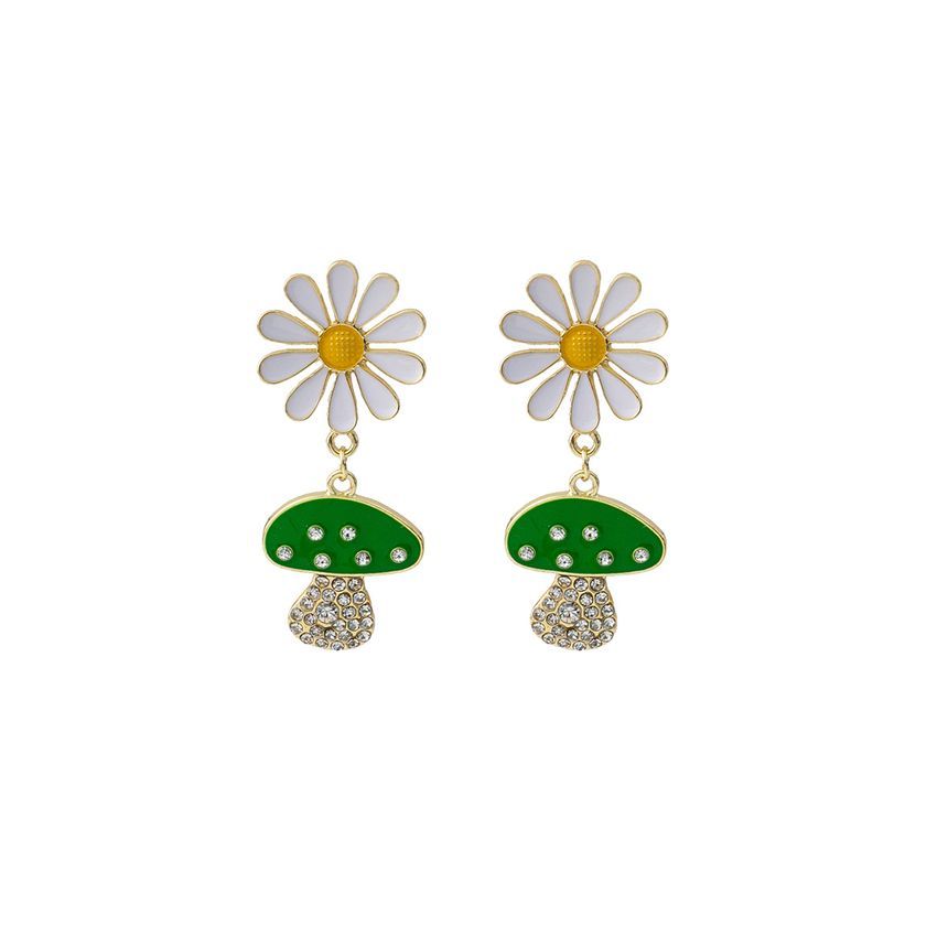 Mushroom Rhinestone Drop Earring SpreePicky