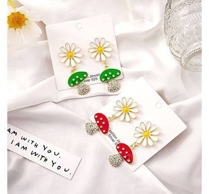 Mushroom Rhinestone Drop Earring SpreePicky