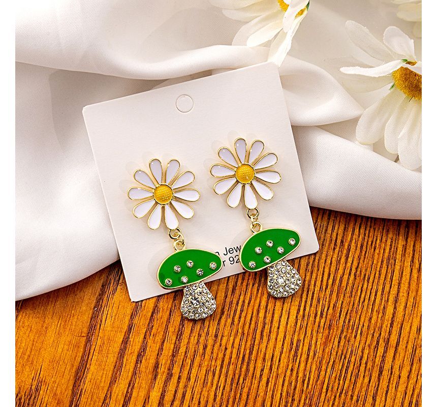 Mushroom Rhinestone Drop Earring SpreePicky