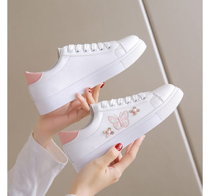 Butterfly Lace Up Sneakers SpreePicky