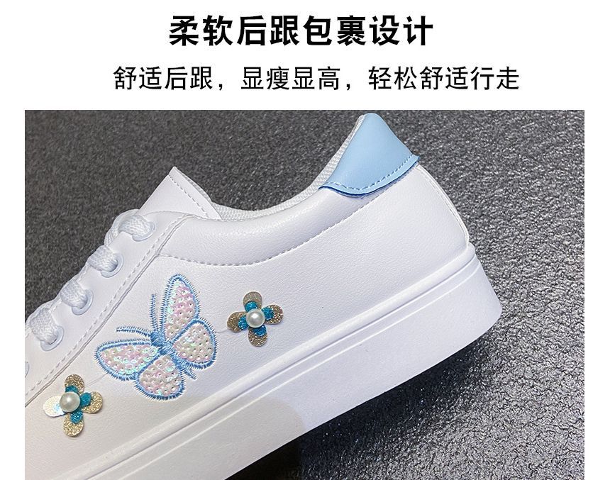 Butterfly Lace Up Sneakers SpreePicky