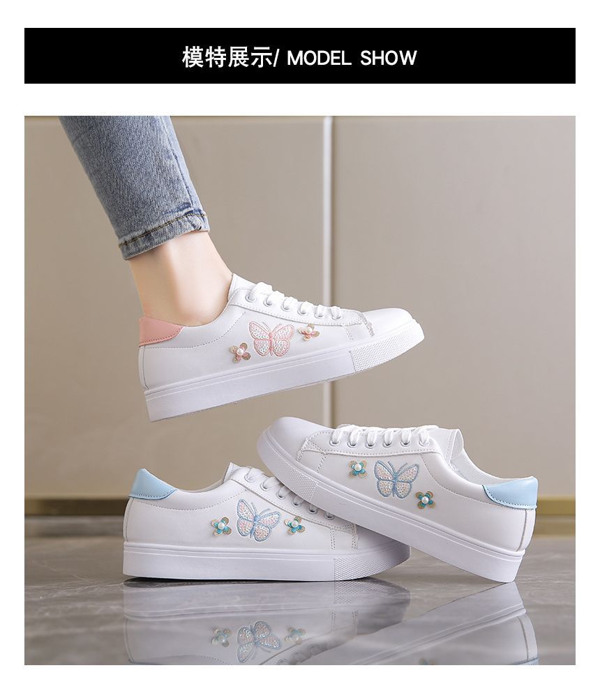 Butterfly Lace Up Sneakers SpreePicky