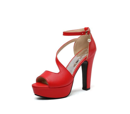 Ankle Strap Platform Chunky Heel Sandals SpreePicky