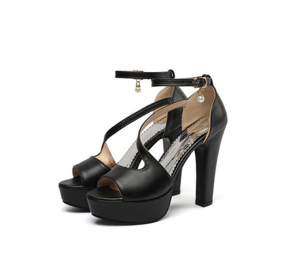 Ankle Strap Platform Chunky Heel Sandals SpreePicky