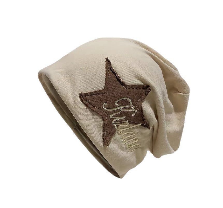 Lettering Star Embroidered Slouchy Beanie SpreePicky