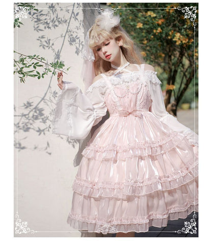 Spaghetti Strap Bow Two Tone Lolita A-Line Dress mySite