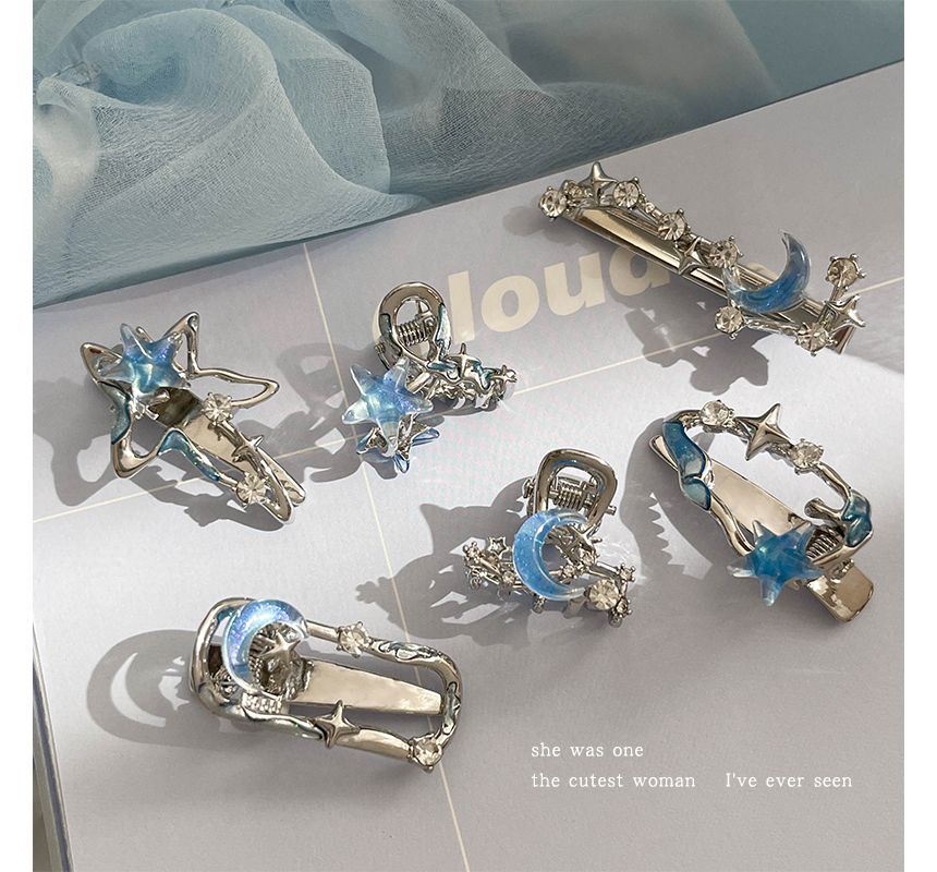 Moon & Star Alloy Hair Clip / Hair Clamp SpreePicky