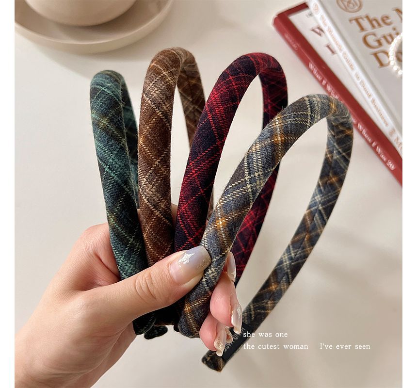 Plaid Fabric Headband SpreePicky