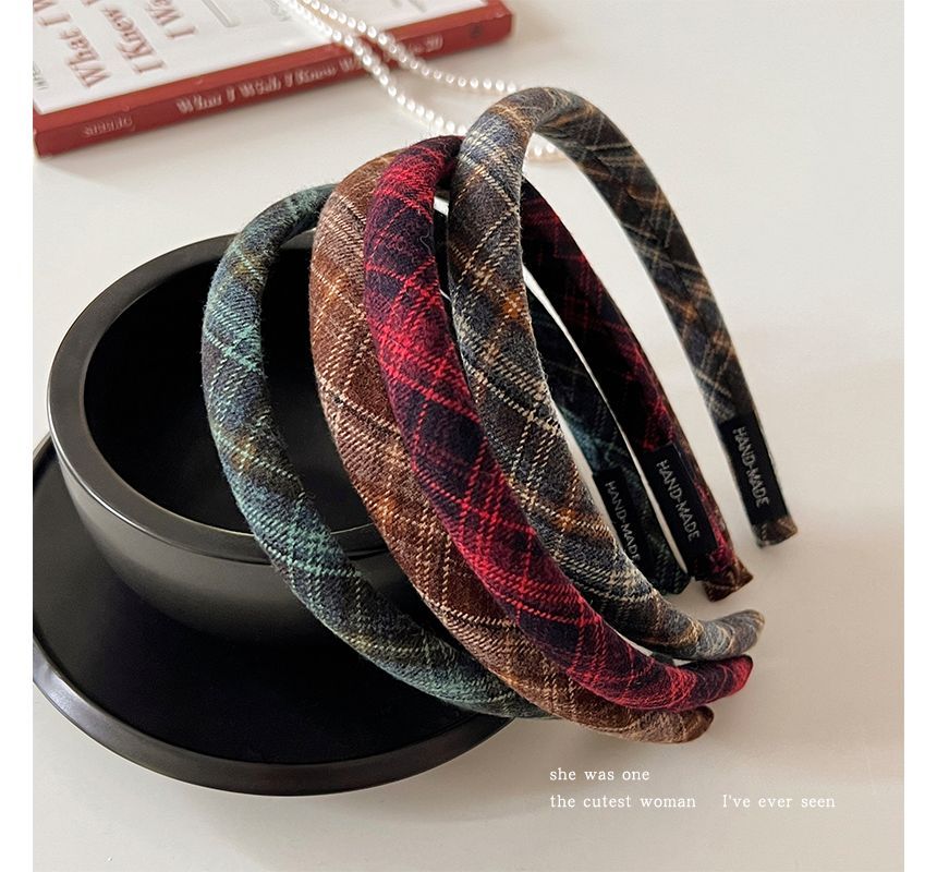 Plaid Fabric Headband SpreePicky