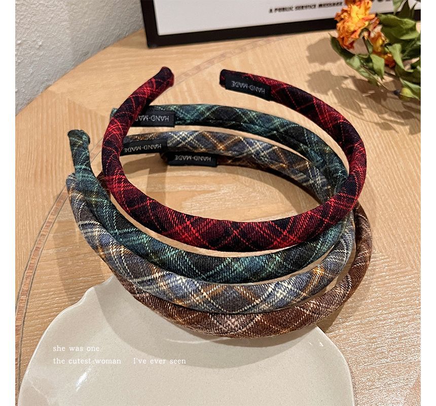 Plaid Fabric Headband SpreePicky