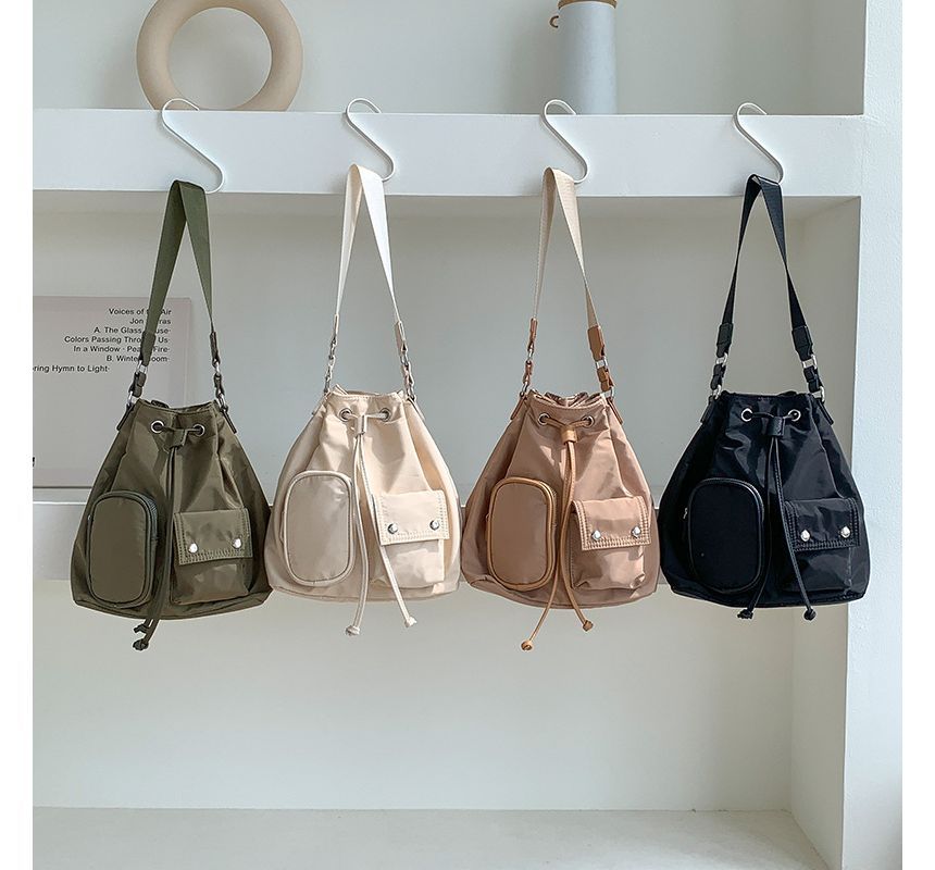 Drawstring Nylon Bucket Bag SpreePicky