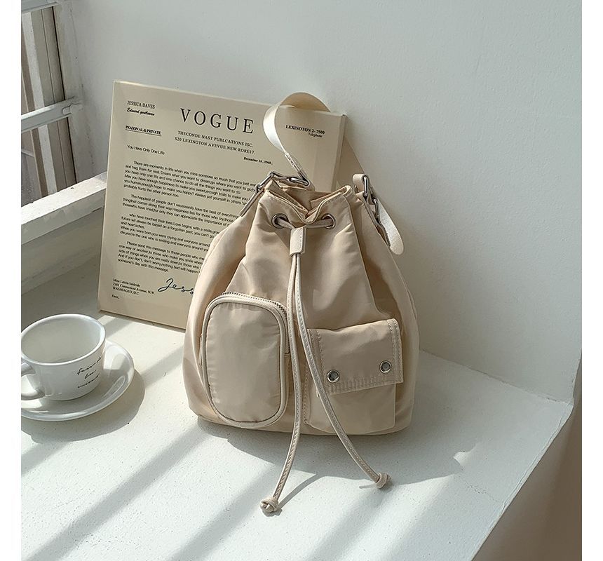 Drawstring Nylon Bucket Bag SpreePicky