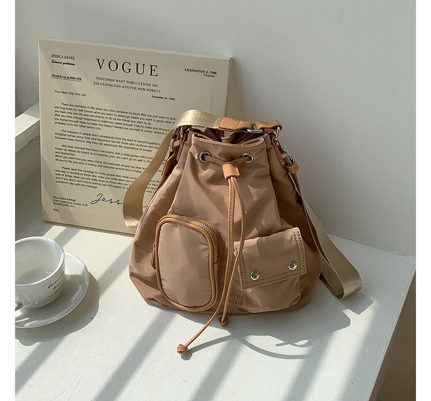 Drawstring Nylon Bucket Bag SpreePicky