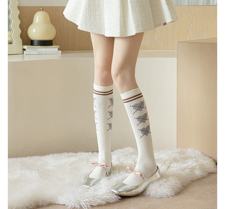 Heart Print Tall Socks SpreePicky