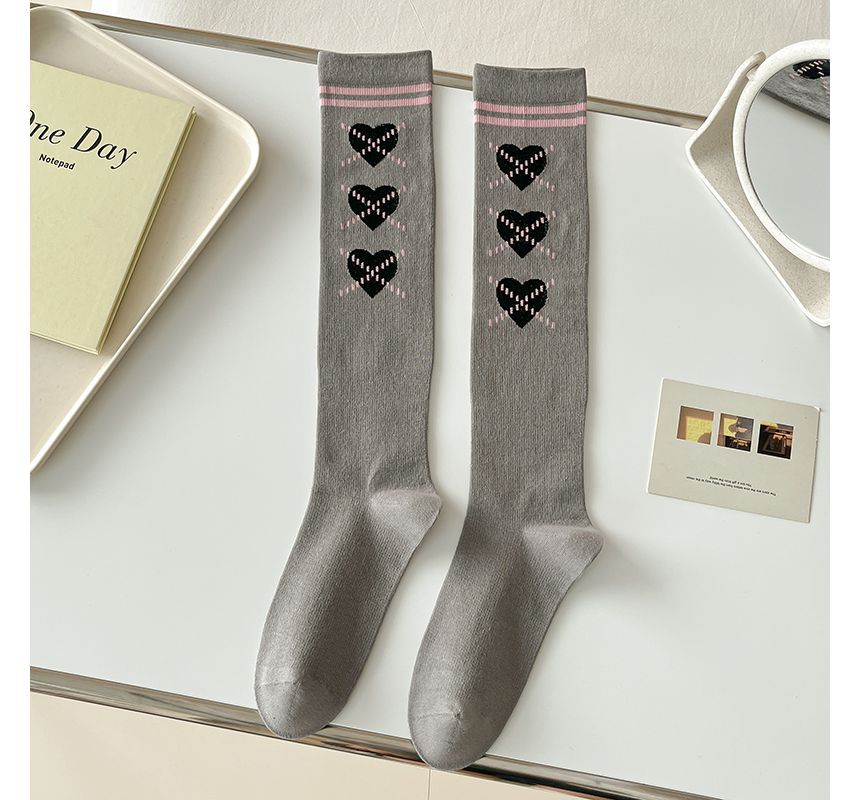 Heart Print Tall Socks SpreePicky