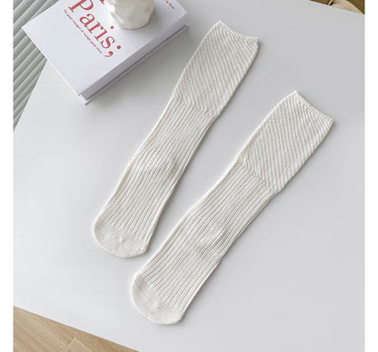 Plain Ribbed Knit Socks SpreePicky