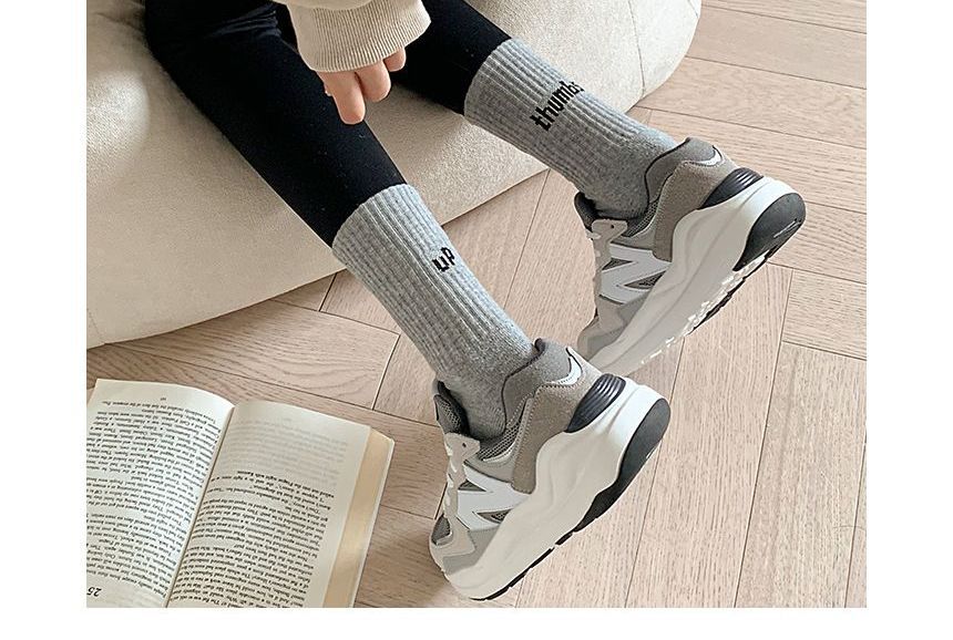 Set of 4 Pairs: Lettering Ribbed Socks SpreePicky