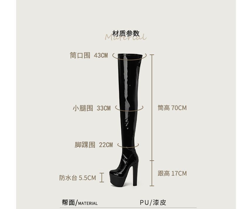 Platform Panel High Heel Over The Knee Boots SpreePicky