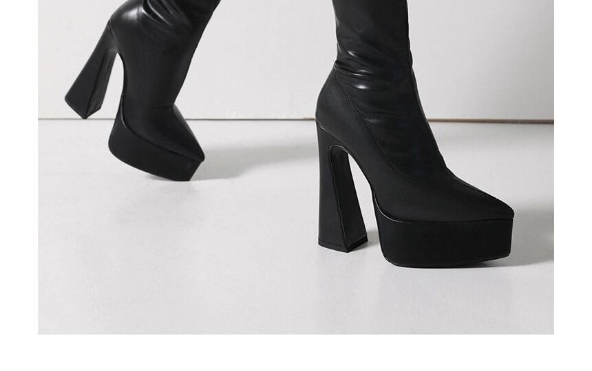 Pointed Toe Platform High Heel Short Boots SpreePicky