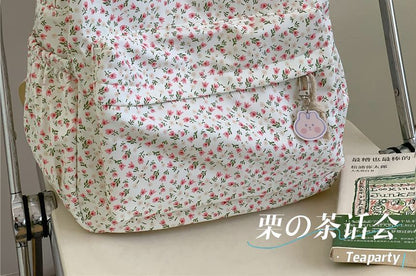 Floral Multi-Pocket Backpack / Bag Charm / Set SpreePicky