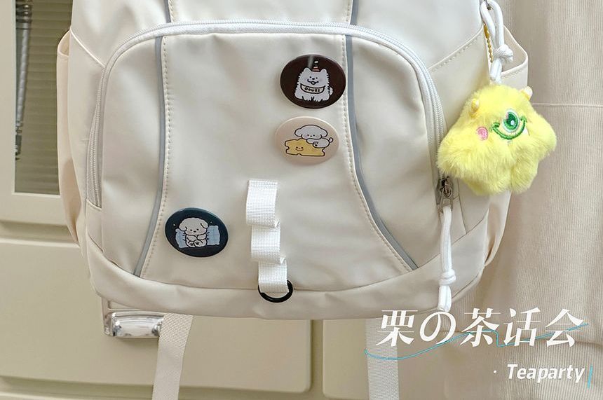 Cat Embroidered Multi-Pocket Backpack / Bag Charm / Set SpreePicky