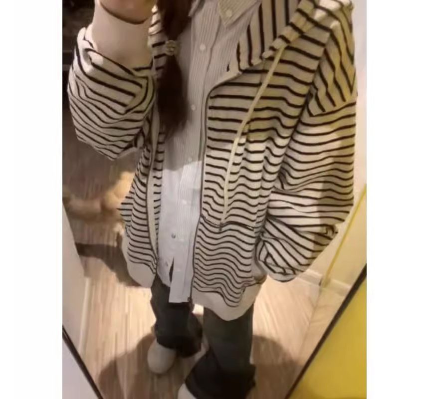 Striped Zip Hoodie SpreePicky