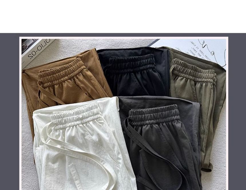 High Rise Drawstring Plain Wide Leg Parachute Cargo Sweatpants SpreePicky