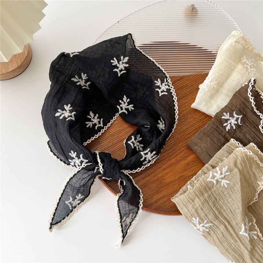 Floral Embroidered Neckerchief SpreePicky