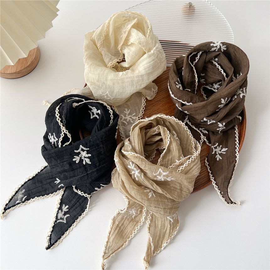 Floral Embroidered Neckerchief SpreePicky