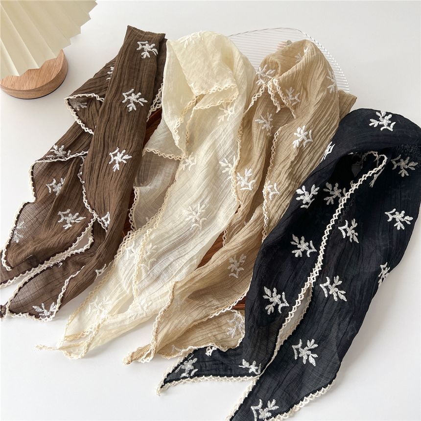 Floral Embroidered Neckerchief SpreePicky