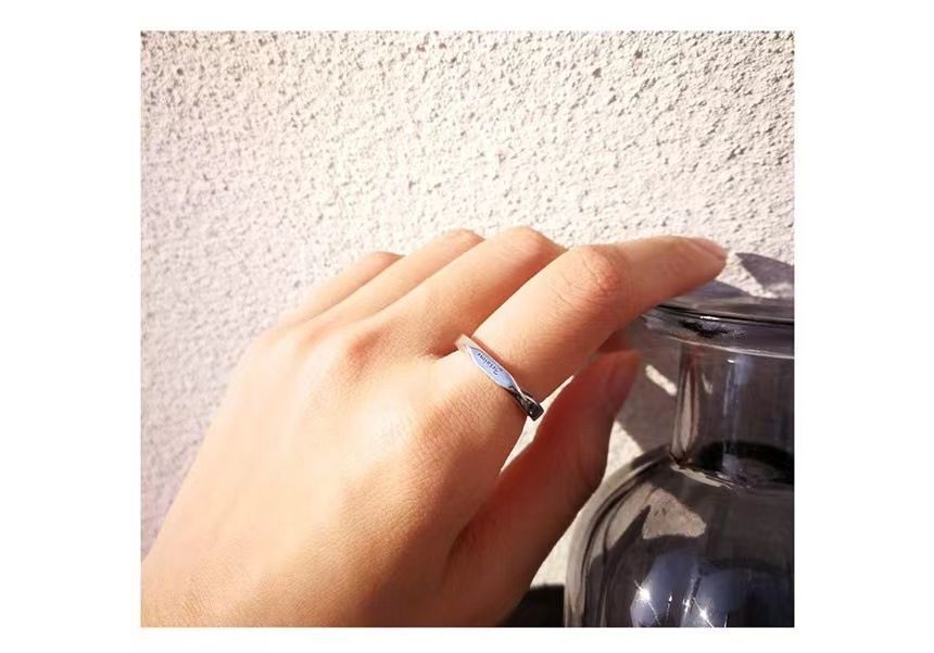 Couple Matching Lettering Alloy Open Ring (Various Designs) / Set SpreePicky