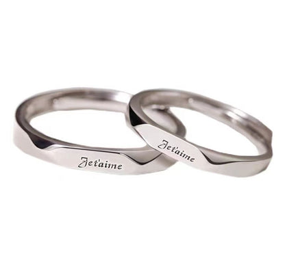 Couple Matching Lettering Alloy Open Ring (Various Designs) / Set SpreePicky