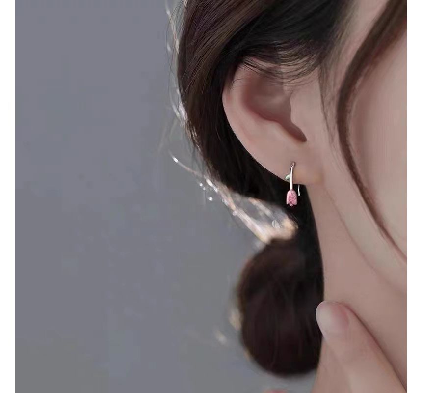 Tulip Glaze Alloy Stud Earring SpreePicky