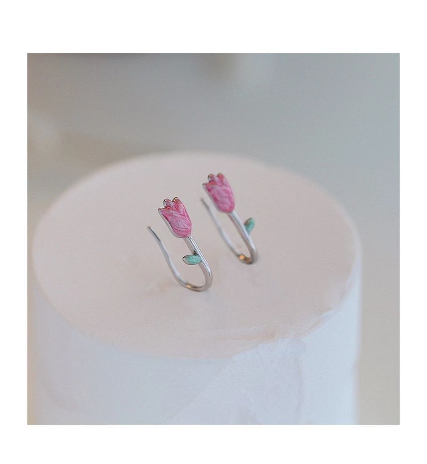 Tulip Glaze Alloy Stud Earring SpreePicky