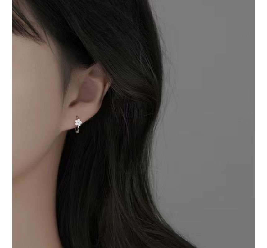 Floral Alloy Huggie Earring SpreePicky