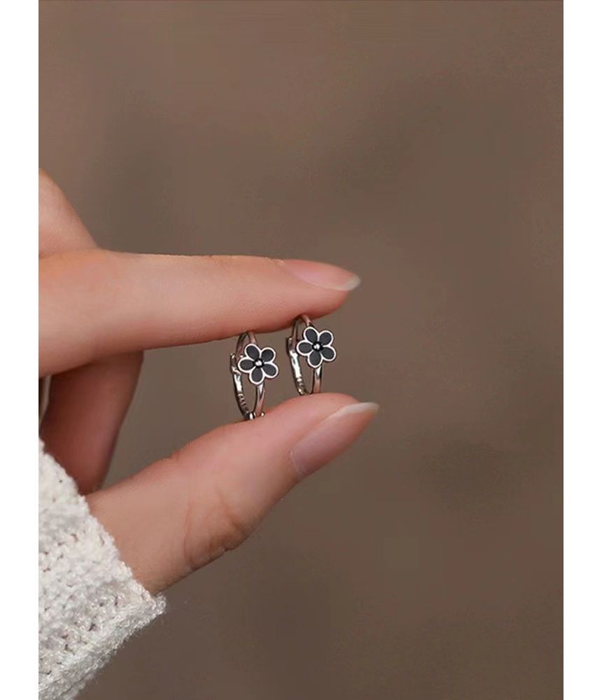 Floral Alloy Huggie Earring SpreePicky