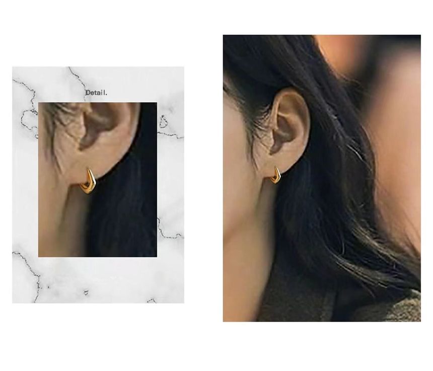 Geometric Alloy Huggie Earring SpreePicky