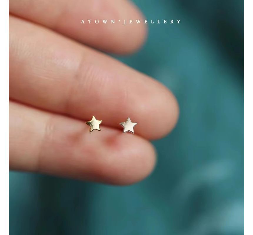 Star Sterling Silver Stud Earring SpreePicky