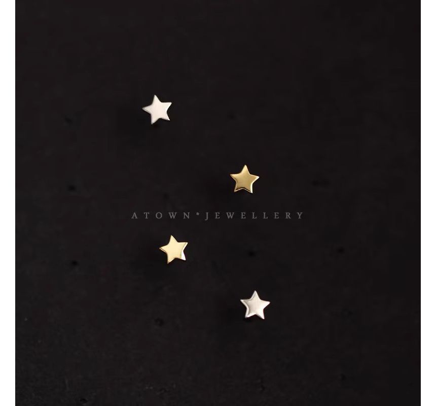 Star Sterling Silver Stud Earring SpreePicky