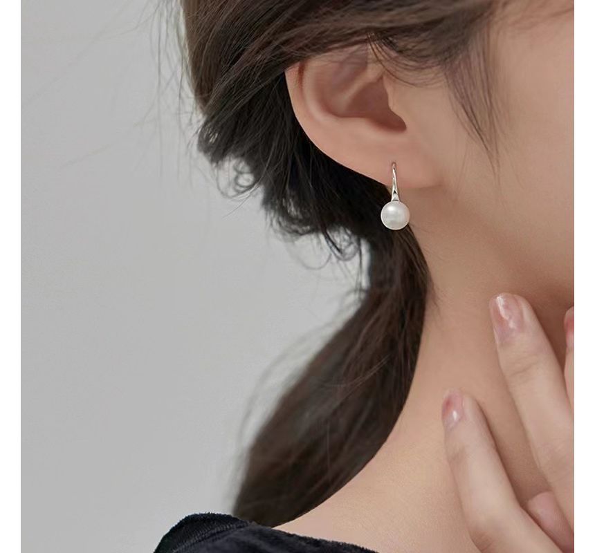 Faux Pearl Sterling Silver Drop Earring SpreePicky