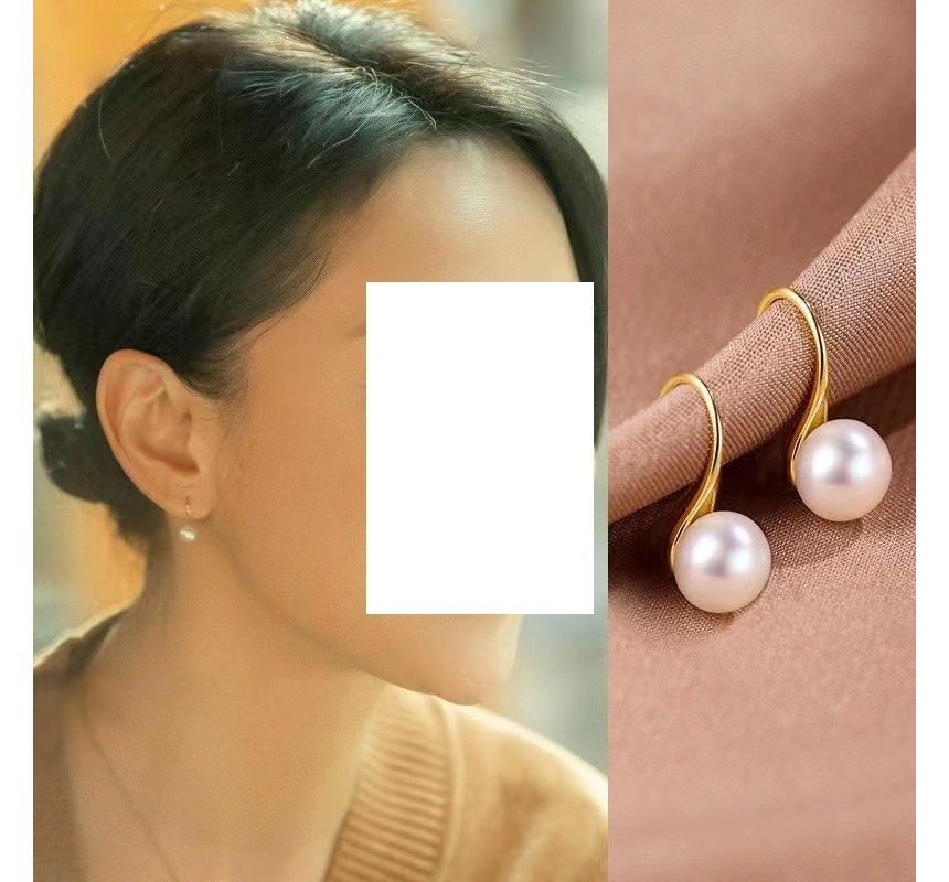 Faux Pearl Sterling Silver Drop Earring SpreePicky