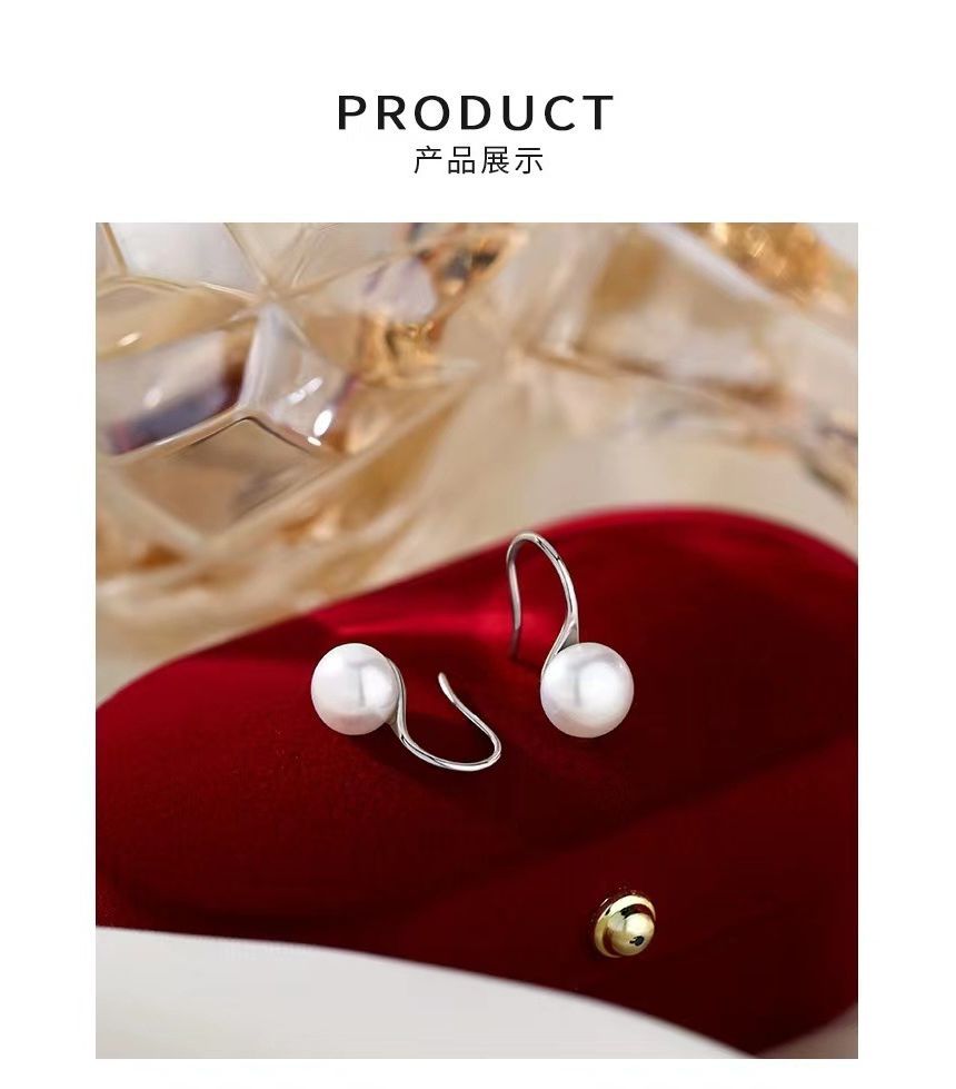 Faux Pearl Sterling Silver Drop Earring SpreePicky