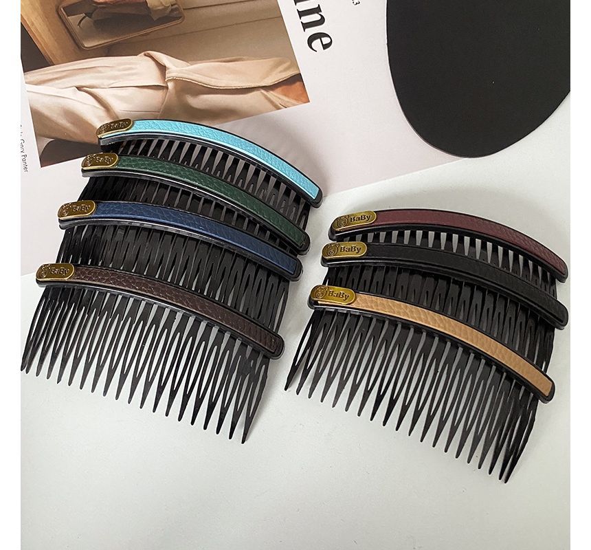 Faux Leather / Acrylic Hair Comb (Various Designs) SpreePicky