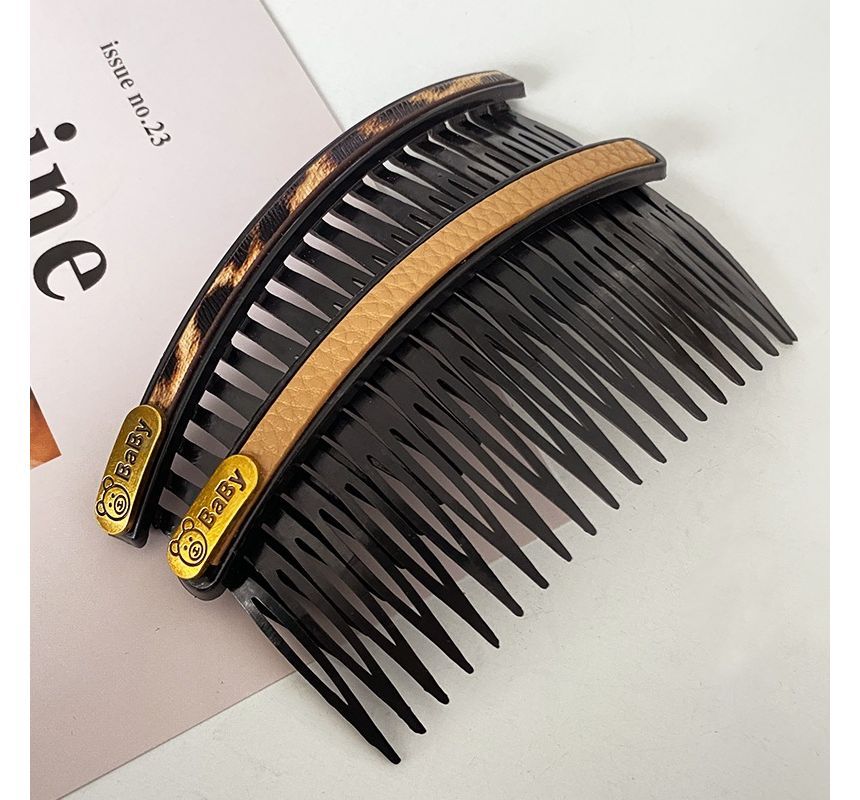 Faux Leather / Acrylic Hair Comb (Various Designs) SpreePicky