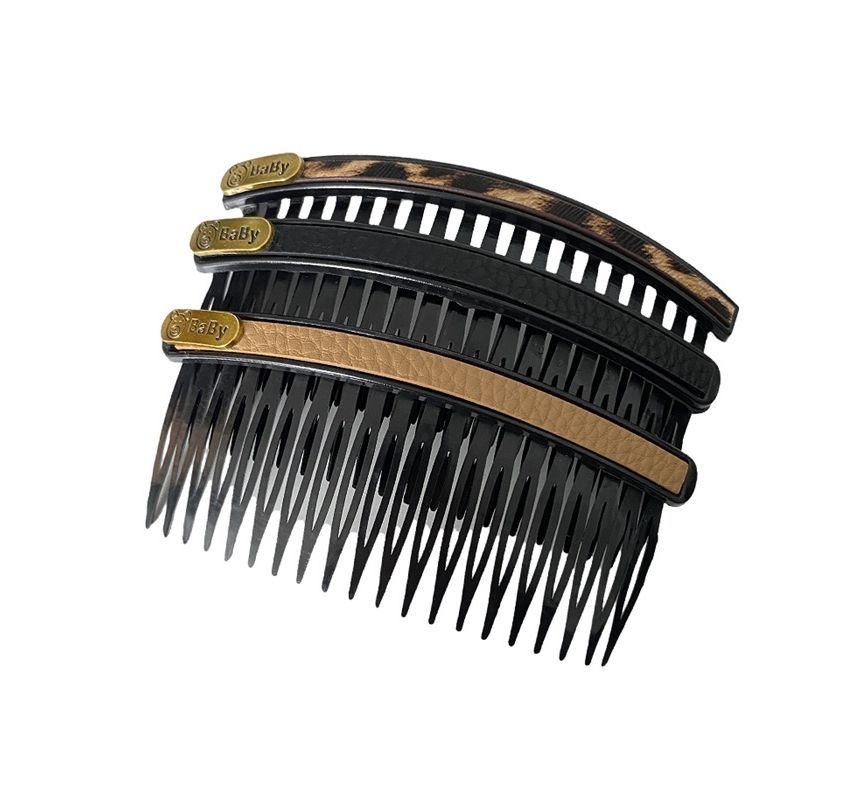 Faux Leather / Acrylic Hair Comb (Various Designs) SpreePicky