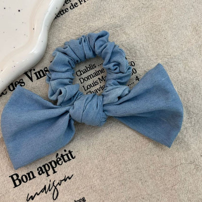 Bow Denim Scrunchie SpreePicky