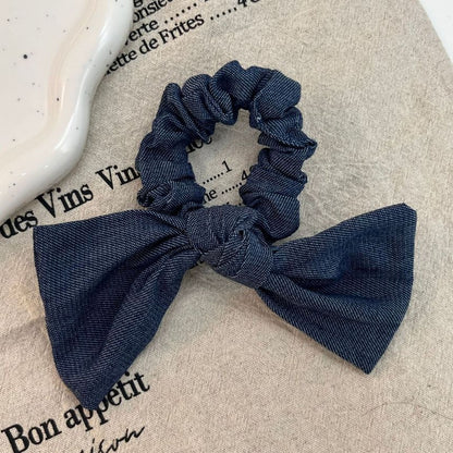 Bow Denim Scrunchie SpreePicky