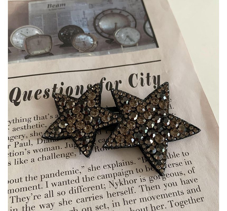 Star Rhinestone Alloy Hair Clip SpreePicky