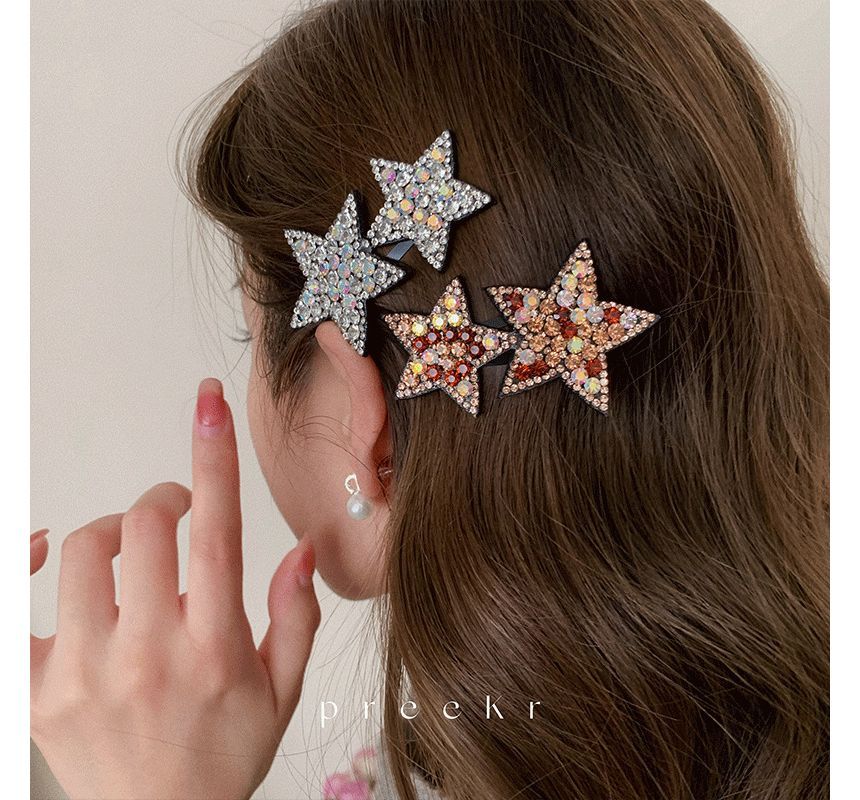 Star Rhinestone Alloy Hair Clip SpreePicky